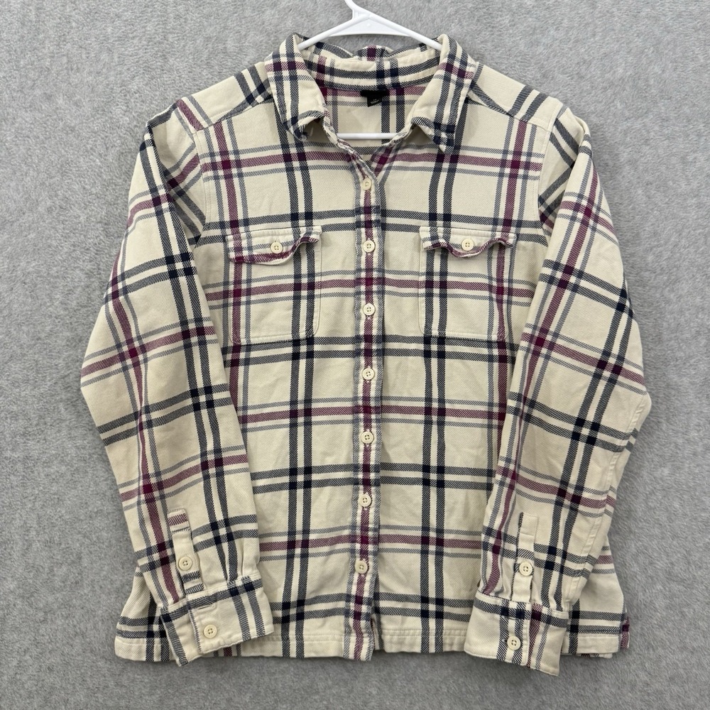 Patagonia Shirt Womens Beige Fjord Long Sleeve Button Up Flannel‎ 53915